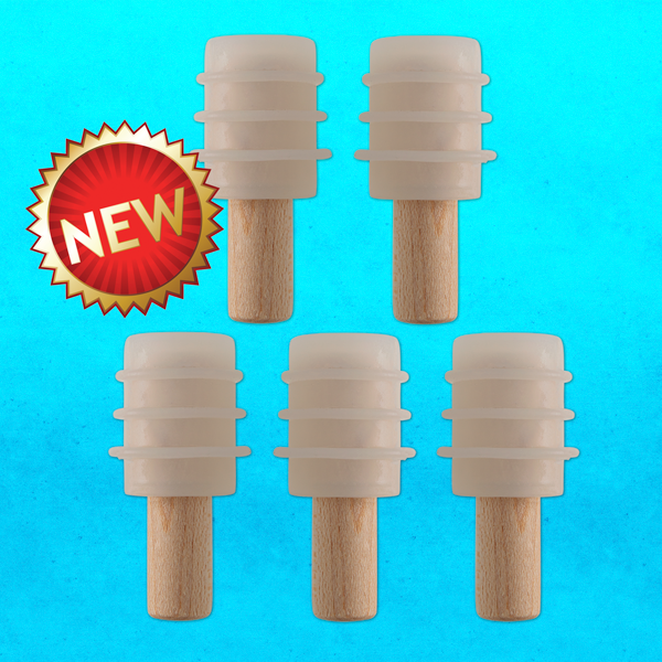 White Silicone Stopper with Dowel (5-pack) White Silicone Stopper with Dowel (5-pack)